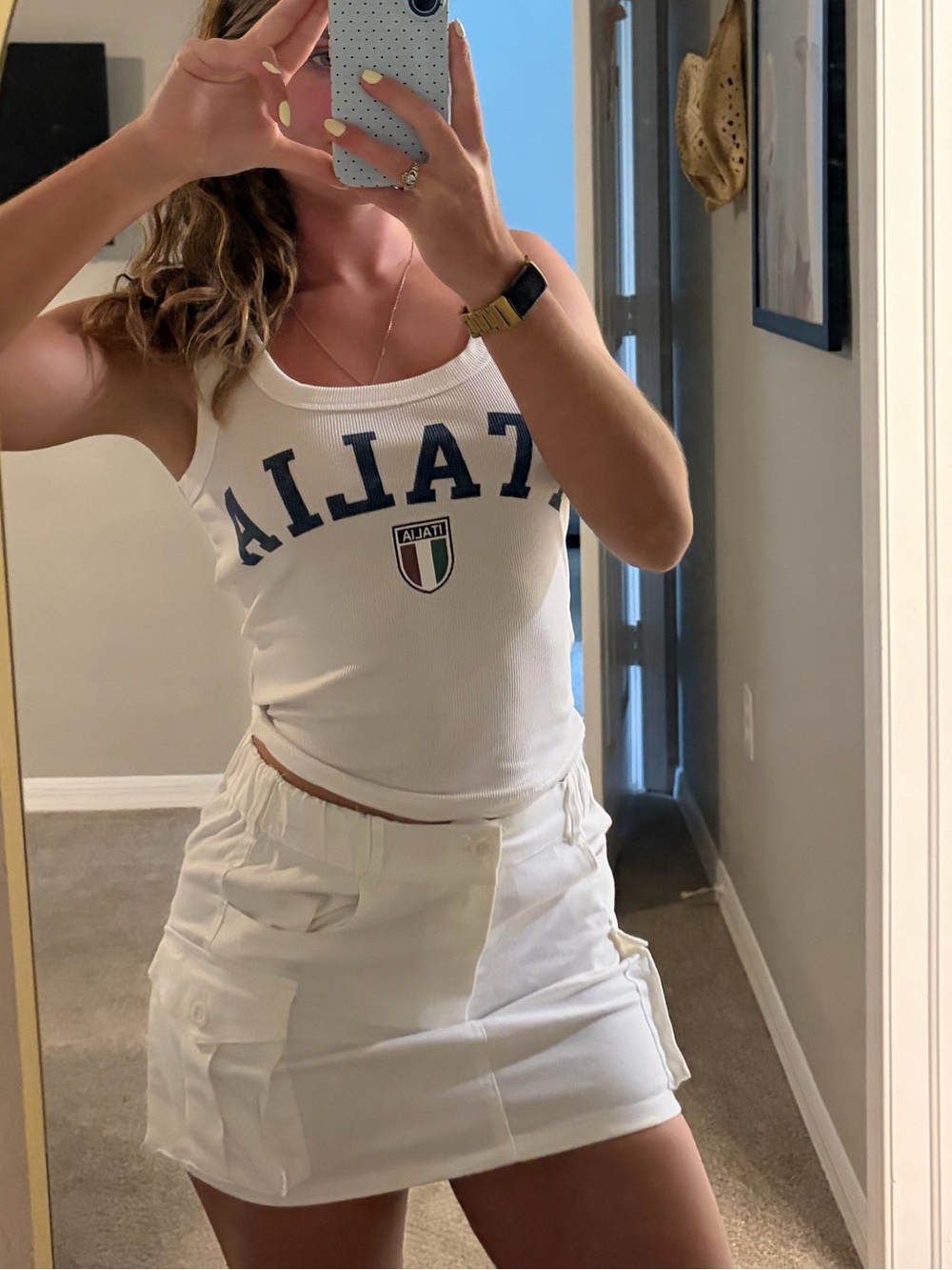 Amazon White Mini Cargo Skirt